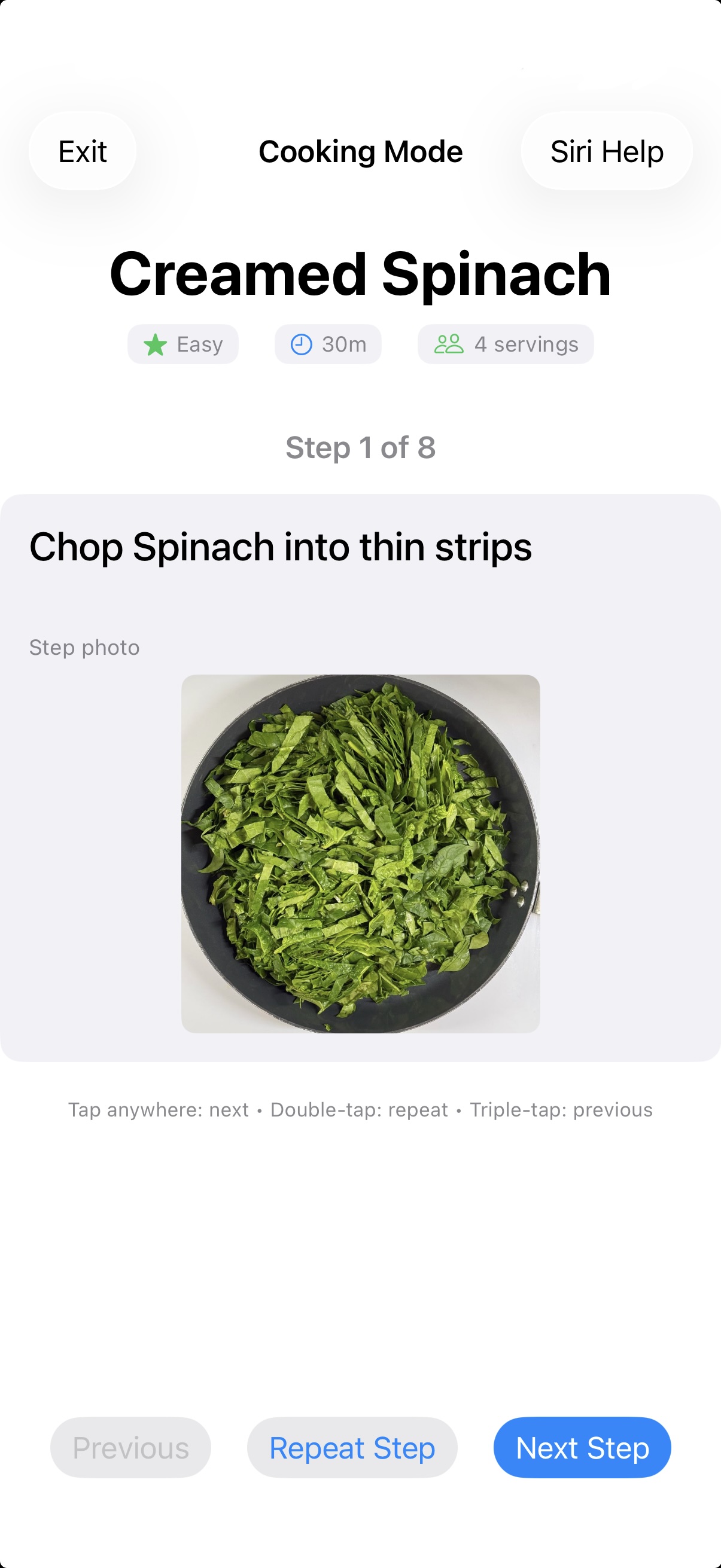 Cooking Mode with step-by-step instructions