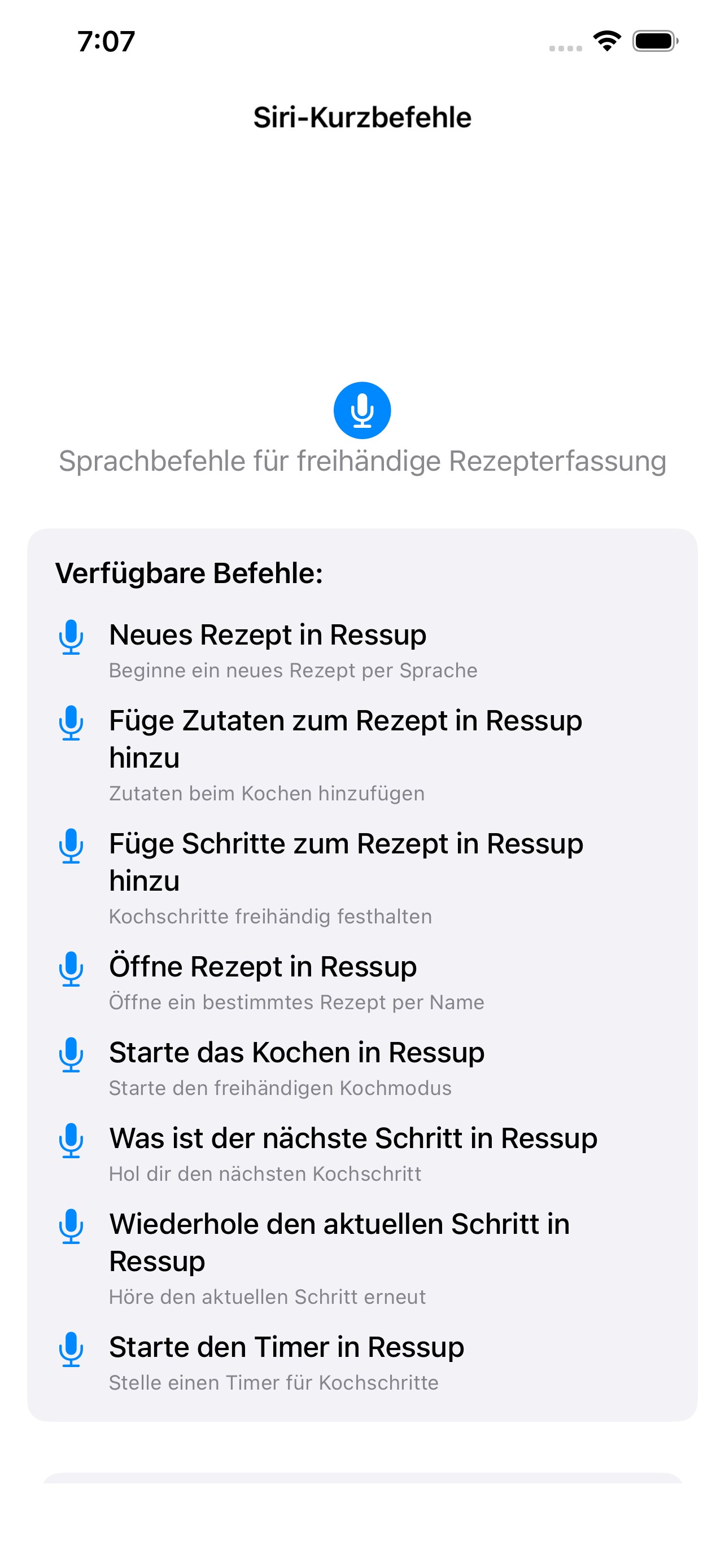 Siri-Integration für Sprachsteuerung beim Kochen